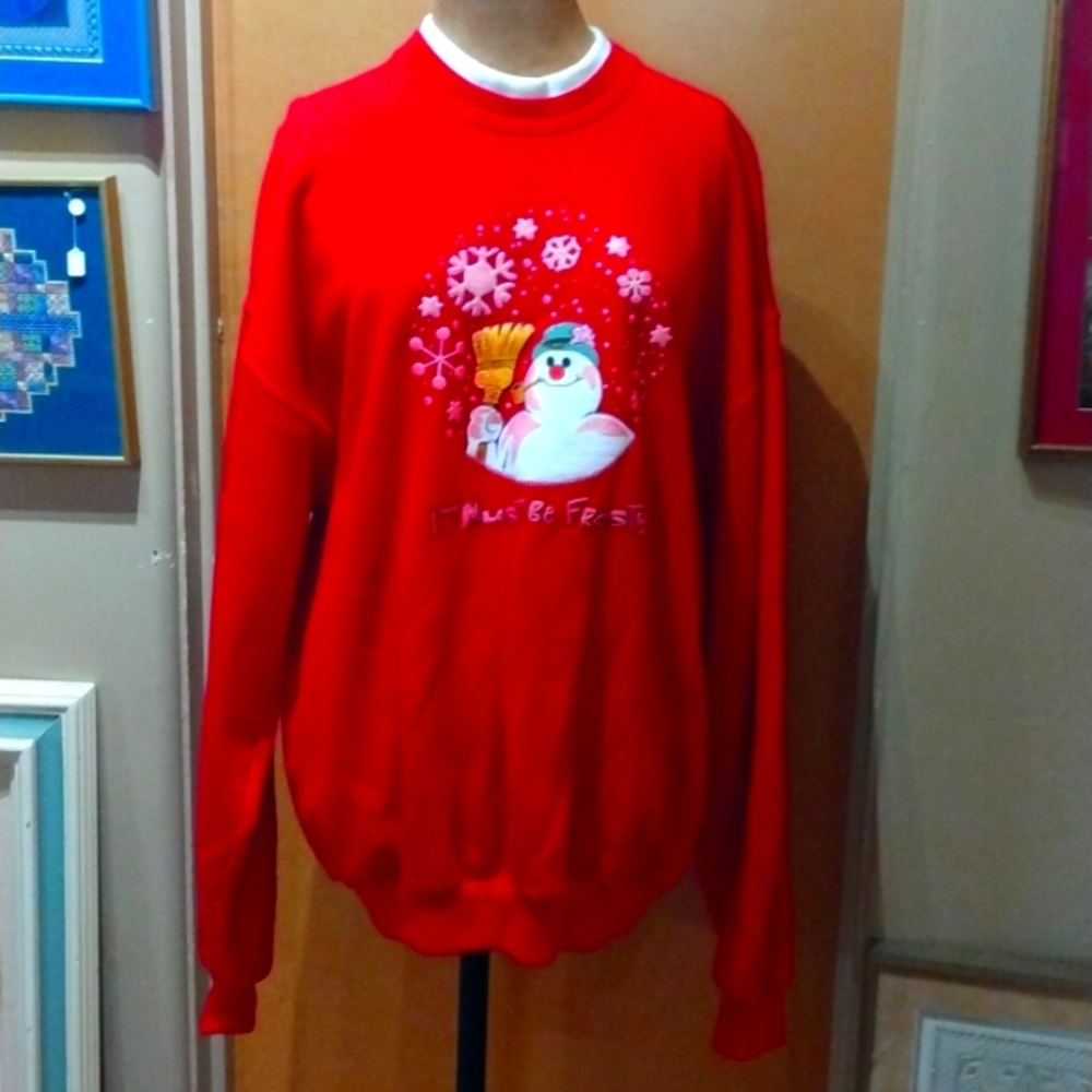 Christmas Pullover Fleece Sweatshirt XL